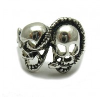 R000256 Sterling Silver Ring Hallmarked Solid 925 Skull Snake Biker Handmade Nickel Free